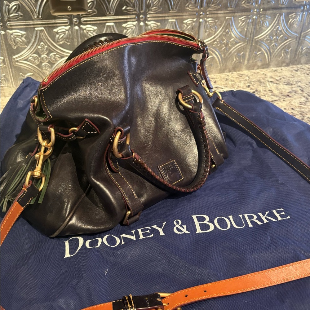Dooney & Bourke Navy Leather Satchel